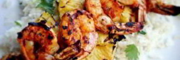 шашлык из креветок в пряном соусе