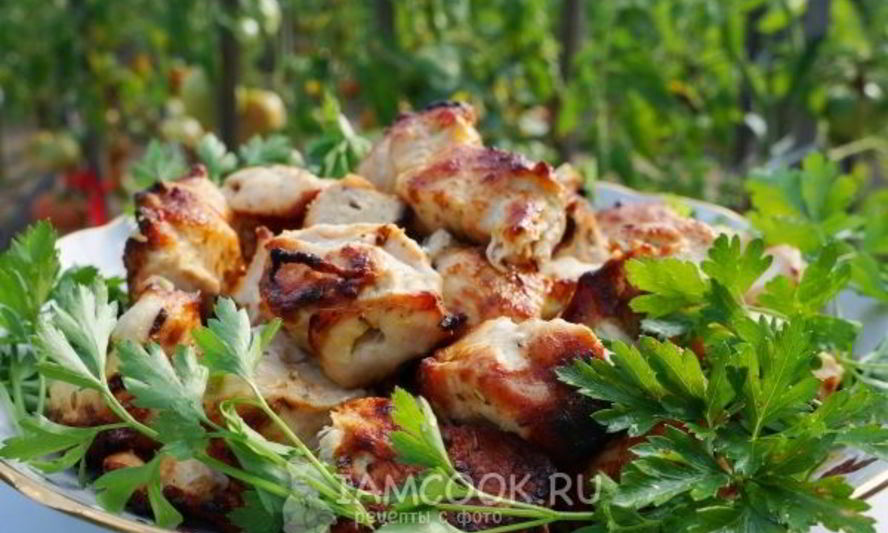 Рецепт шашлыка из куриной грудки