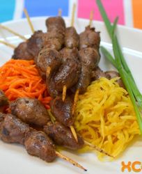 Шашлык из куриных сердечек