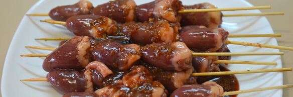 шашлык из куриных сердечек