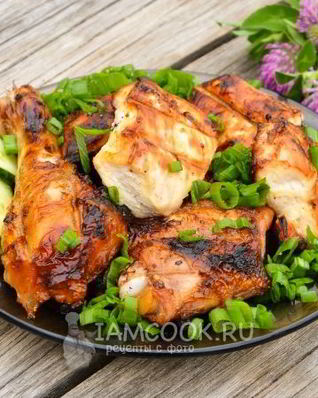 Шашлык из курицы с уксусом и луком