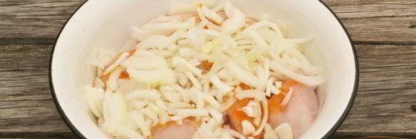 шашлык из курицы с уксусом и луком