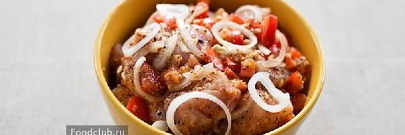 шашлык из курицы в чесночно-луковом маринаде