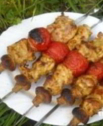 Шашлык из курицы в майонезе