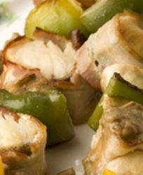 Шашлык из рыбы с грибами