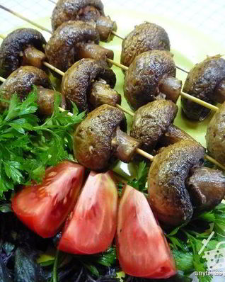 Шашлык из шампиньонов в духовке