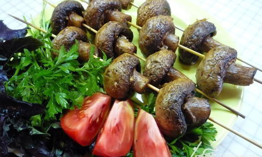 Рецепт шашлыка из шампиньонов в духовке