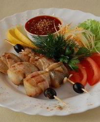 Шашлык из судака в вине