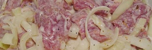 шашлык из свинины с луком