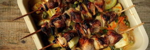 шашлык из свинины с овощами в духовке