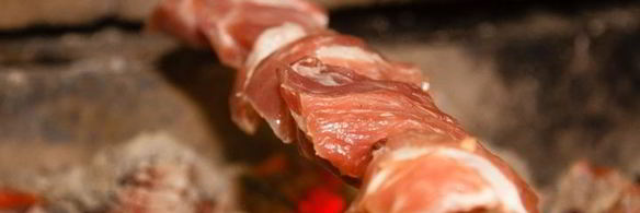 шашлык из свинины с овощами