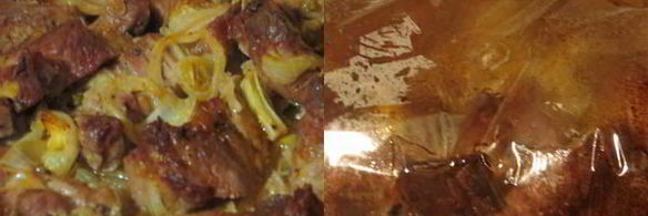 шашлык в духовке на подушке из маринованного лука