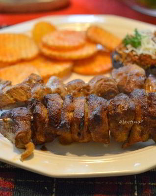 Свиной шашлык с чили маринадом и горчицей