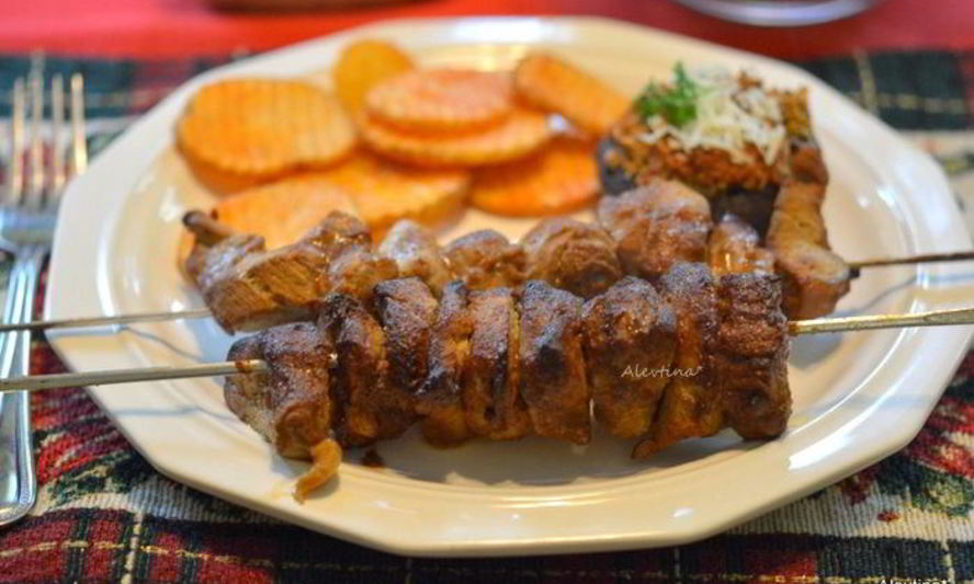 Рецепт свиного шашлыка с чили маринадом и горчицей