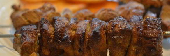 свиной шашлык с чили маринадом и горчицей