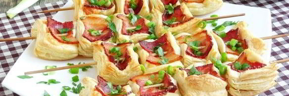 закуска из слоеного теста шашлык