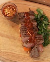 Микс-стейк с овощным шашлычком