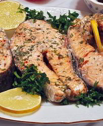 Стейк из рыбы в духовке