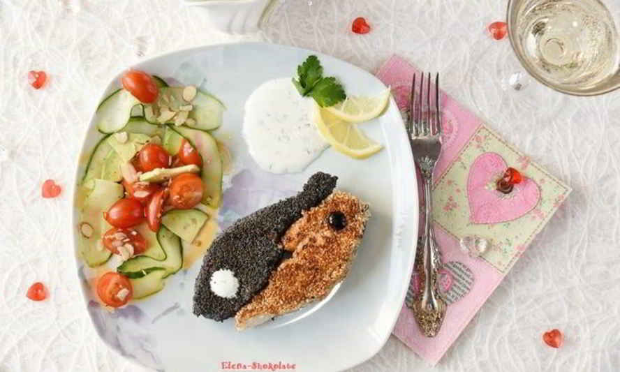 Рецепт стейка из семги инь-янь