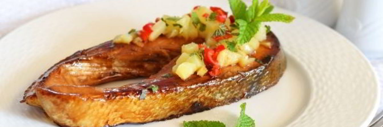 Стейк из семги на сковороде