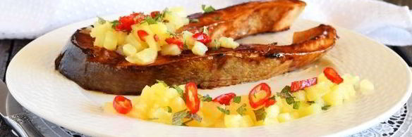 стейк из семги на сковороде