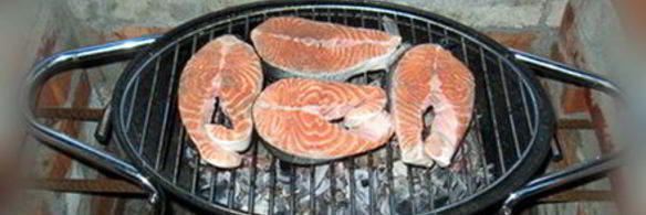 стейк из семги на углях