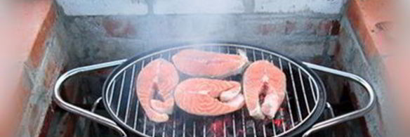 стейк из семги на углях