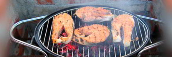 стейк из семги на углях