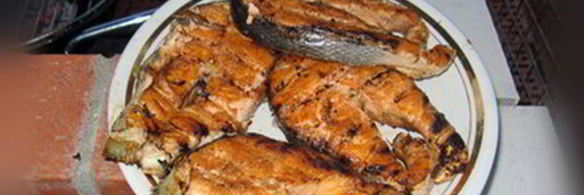 стейк из семги на углях