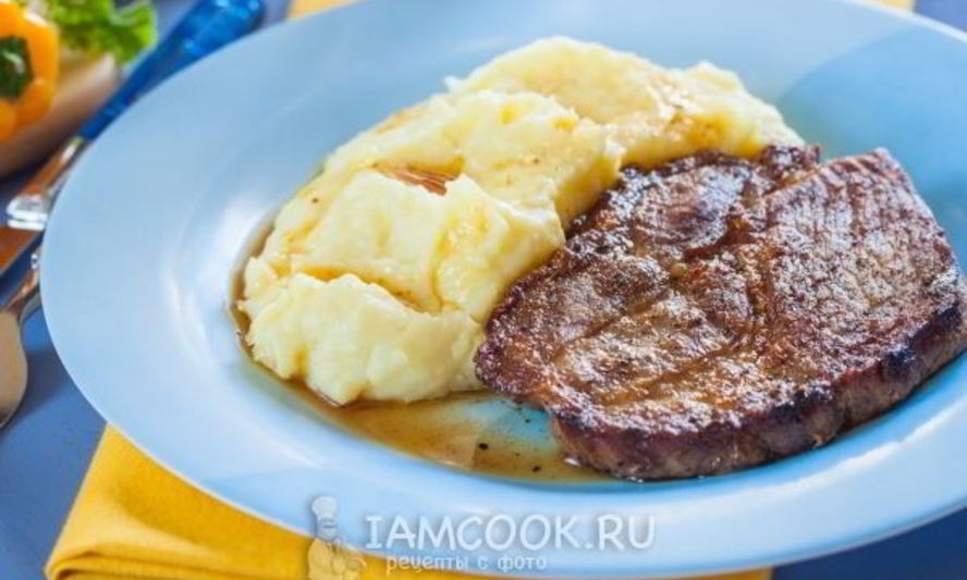 Рецепт стейка из свинины на сковороде гриль