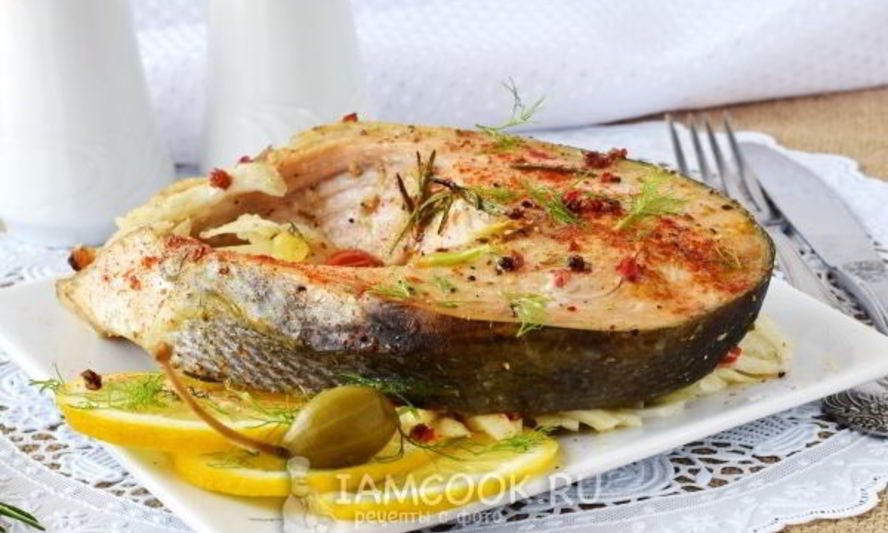 Рецепт стейка лосося в духовке