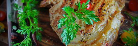 стейк свиной с овощами