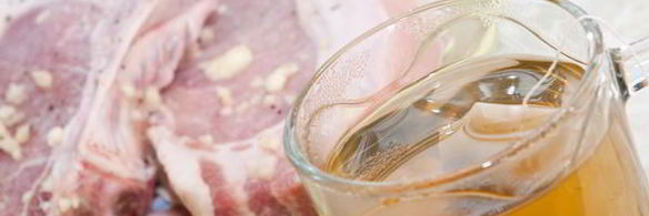 свиной стейк в маринаде из зеленого чая