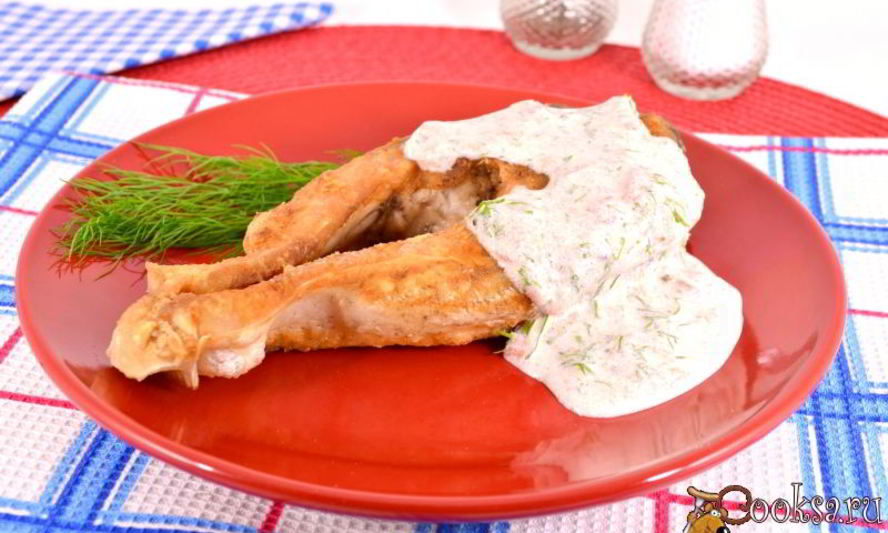 Рецепт жареных стейков толстолоба со сметанно-томатным соусом