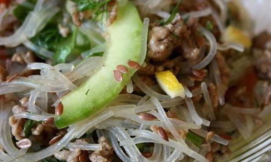 Рецепт стеклянной лапши с фаршем и овощами