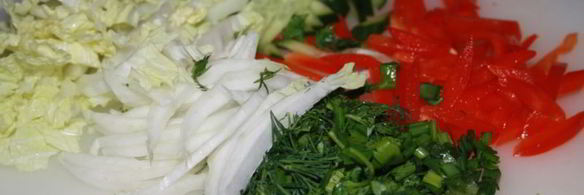 фунчоза с говяжьими тефтельками и овощами