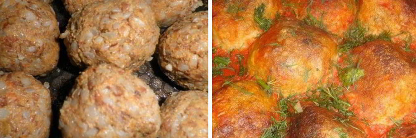 Грибные тефтели с гречкой