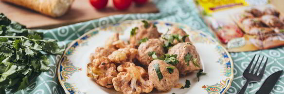 тефтели с цветной капустой в сливочно-томатном соусе