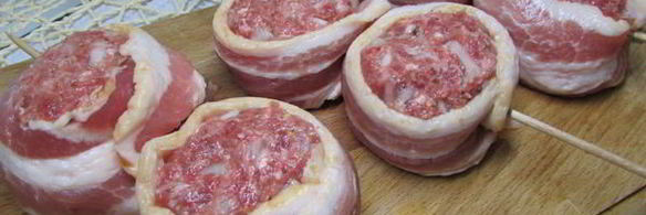 тефтели в беконе с начинкой из моцареллы