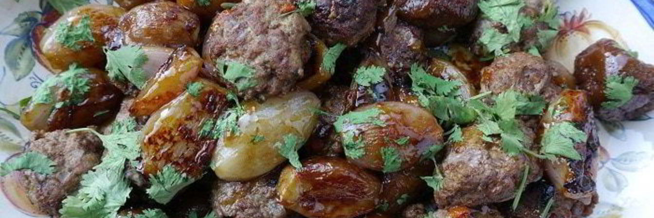 Тефтельки из ягнятины с инжиром и луком-шалотом