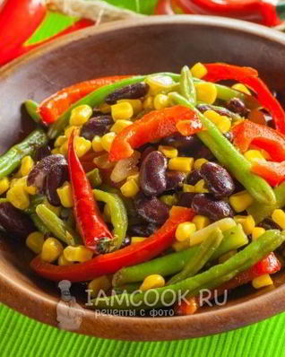 Текс-мекс гарнир из фасоли и кукурузы