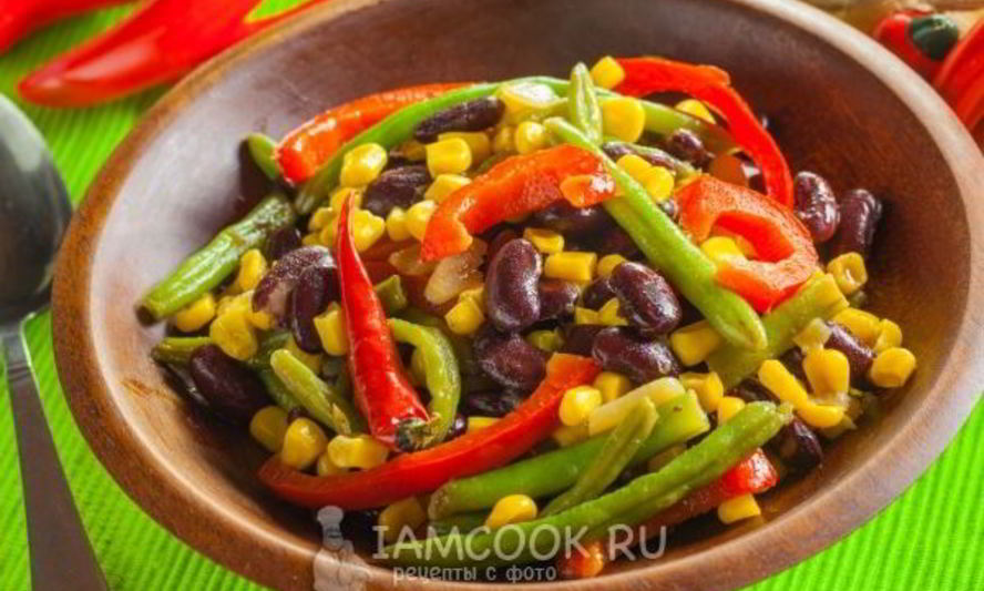 Рецепт текса-мекса гарнир из фасоли и кукурузы