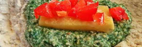 творожные ньокки со шпинатом, запеченные под сыром