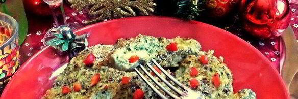 творожные ньокки со шпинатом, запеченные под сыром