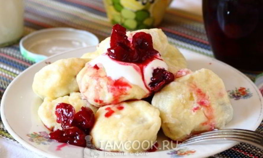 Рецепт ленивых вареников с вишней