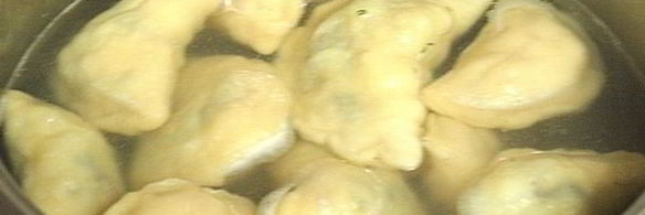 вареники из теста на кефире с картошкой и грибами