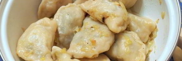 вареники из теста на кефире с картошкой и грибами