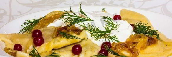 вареники с кислой капустой и мятым картофелем