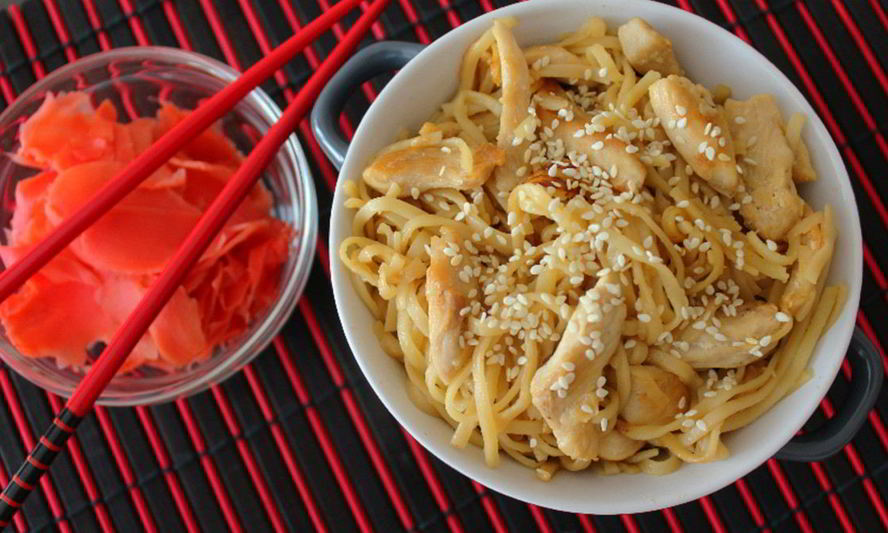 Рецепт яичной лапши с терияки