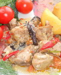 Жаркое с грибами в мультиварке